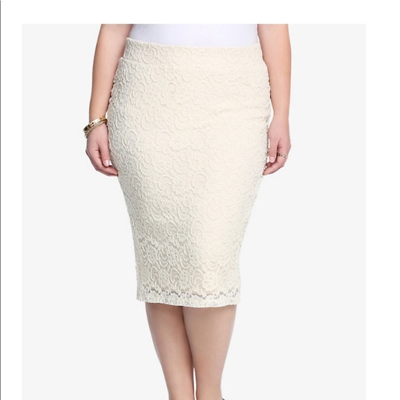 torrid Dresses & Skirts - Torrid cream lace pencil skirt